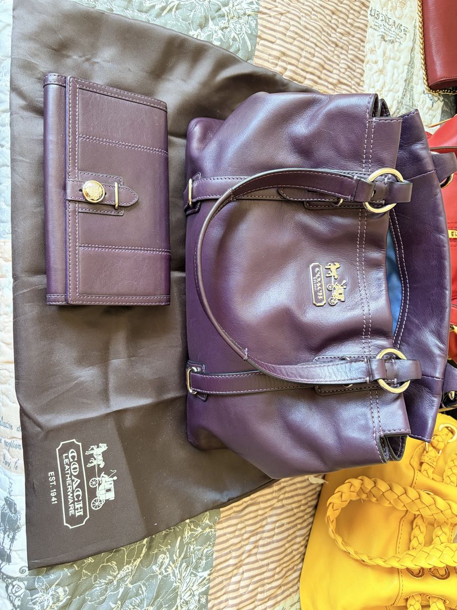 Purple Coach Purse and Wallet set