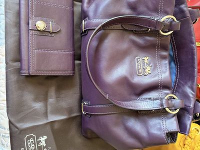 Purple Coach Purse and Wallet set