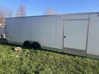 24’ Enclosed Cargo Trailer with Dual Axle, Interior Shelving, Ramp & Side Door