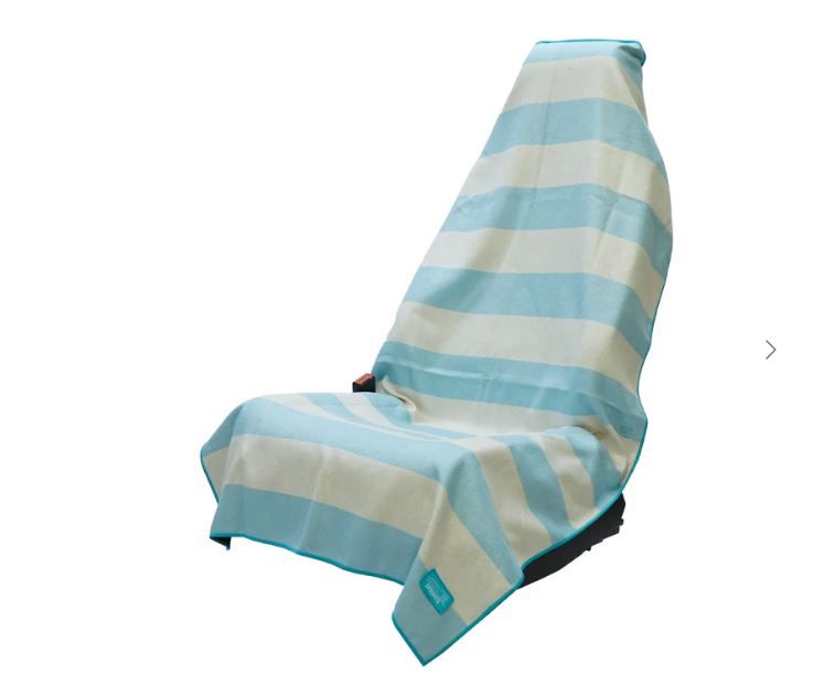NEW! Car Seat Cover Towel w/Snaps, Saltwater Boardwalk Stripe