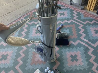 Golfing Set with Extras Clubs Bag Balls Tees