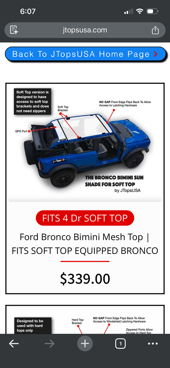 Ford Bronco Jtops Bimini