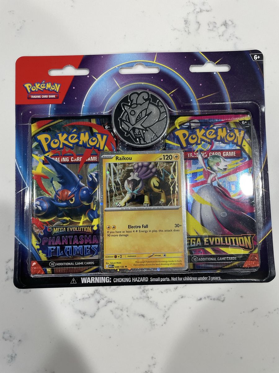 Pokemon TCG Raikou Booster Pack Sealed with 2 Booster Packs & Coin