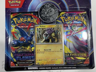 Pokemon TCG Raikou Booster Pack Sealed with 2 Booster Packs & Coin