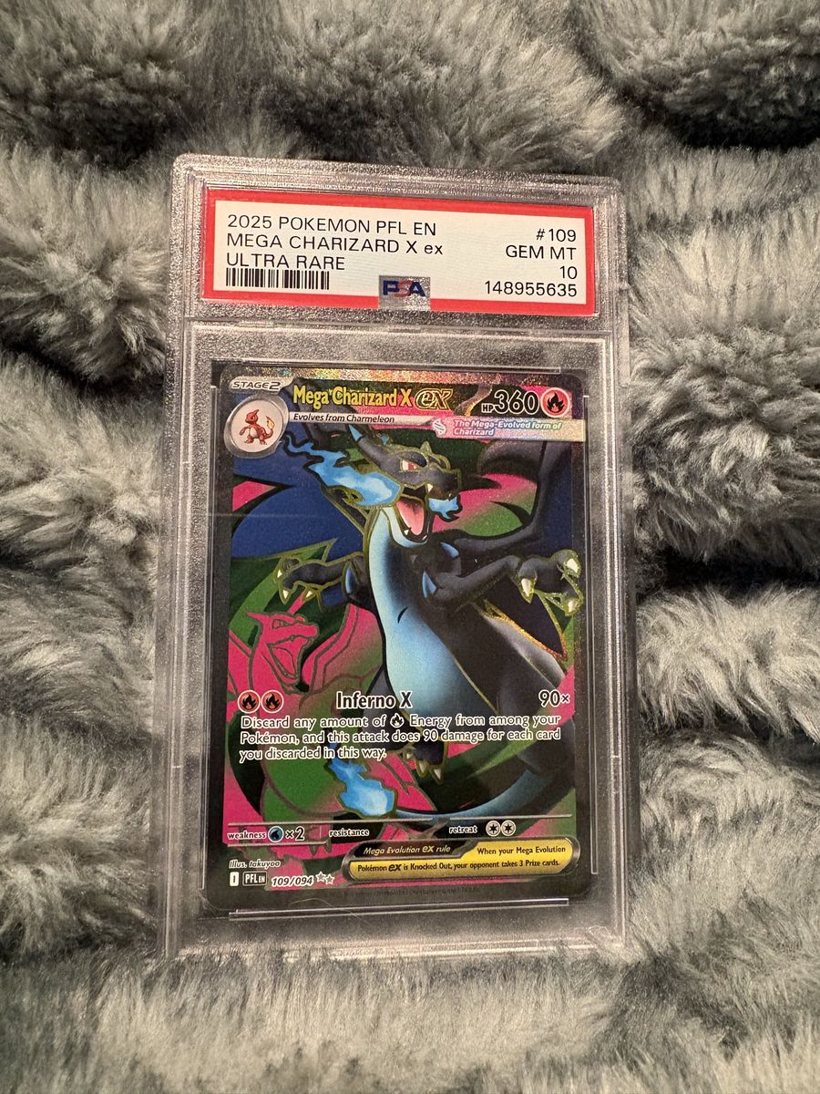 2025 Pokemon PFL EN Mega Charizard X EX Ultra Rare #109 PSA 10 GEM MINT Graded Card