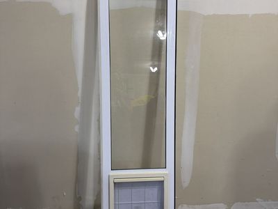 Sliding glass dog door