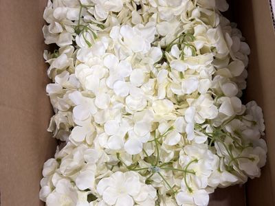 Faux flowers / wax candles