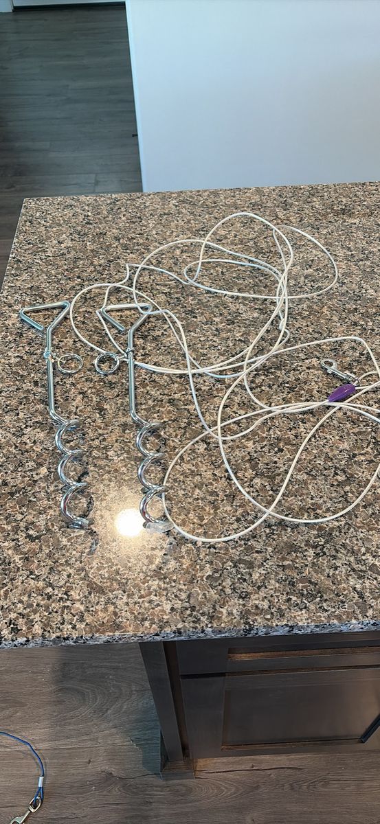 Dog stakes and cables
