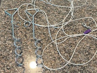 Dog stakes and cables
