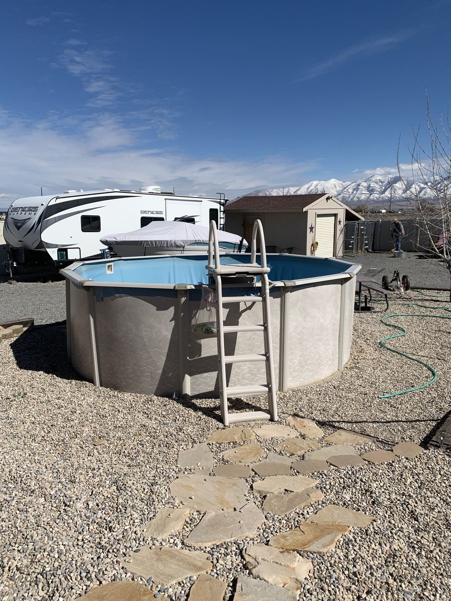 Permanent ubove ground swimming pool