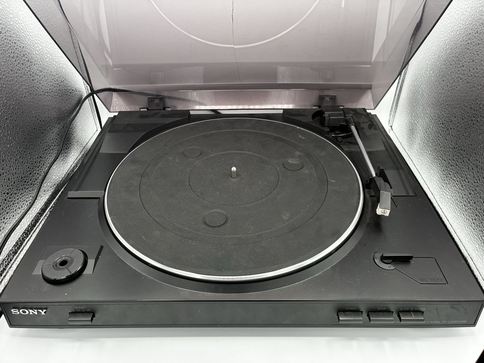 Sony PS-LX300USB Stereo Turntable System Record Player - Vintage Black Automatic