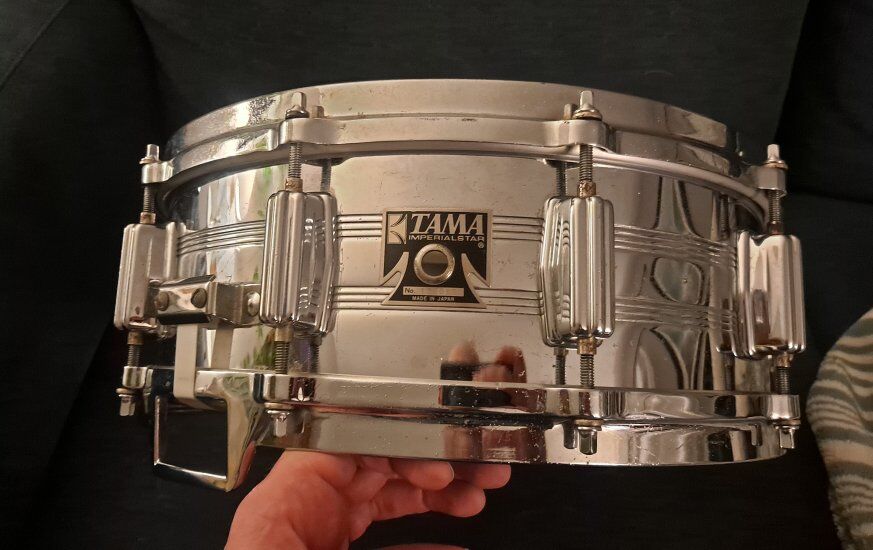 Two Vintage Steel Snare Drums Tama Pearl