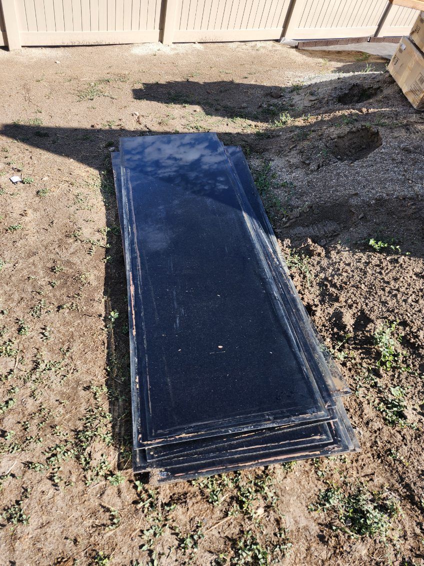 Used Black Tinted Glass Slabs - Various Sizes, Good Condition for Project Materials