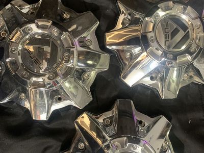 Fuel Off-Road Chrome Wheel Center Caps - Set of 3 model # 1002-53c+1002-55c
