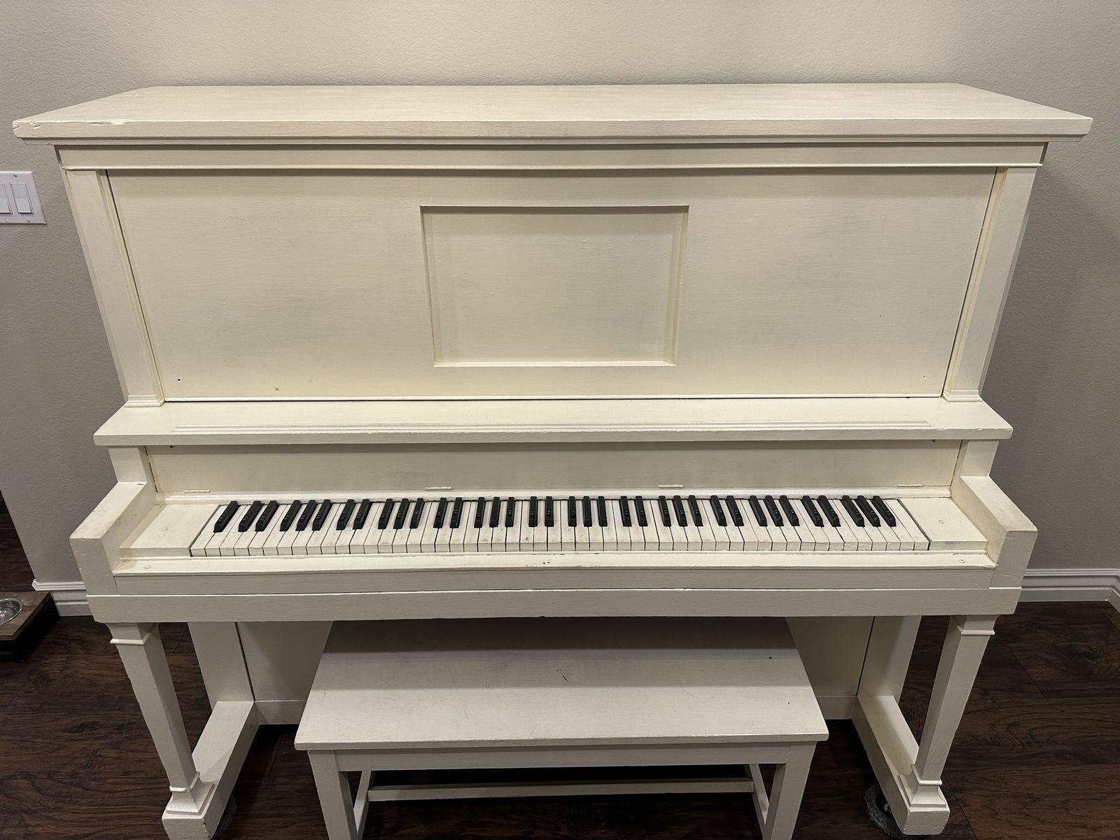 Story & Clark Upright Piano - White Vintage, Needs Tuning & Repair, Chicago