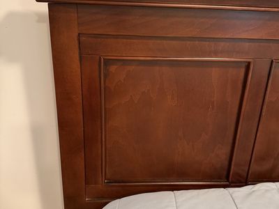 King size bed frame with mattress and box spring