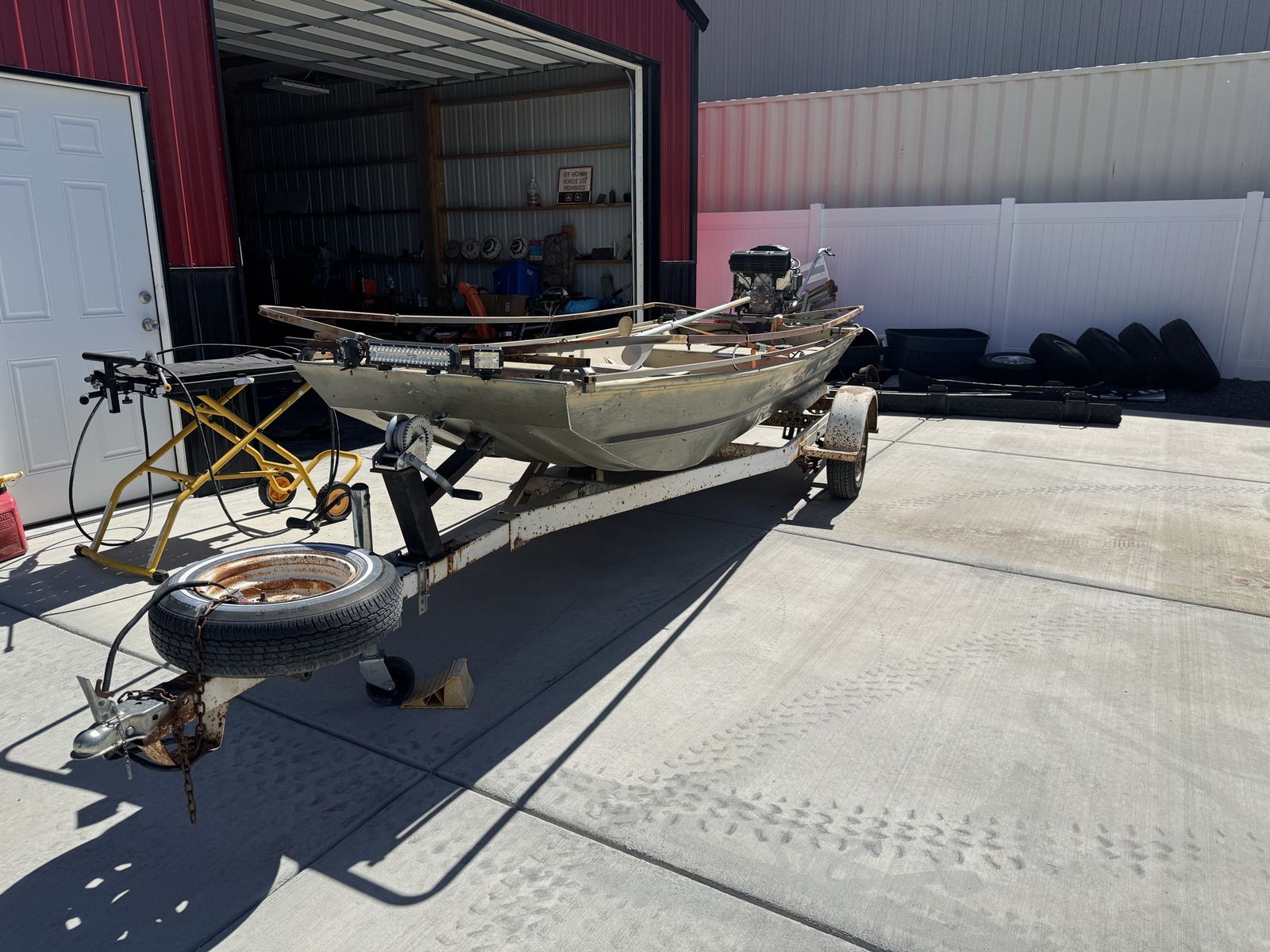 1997 14' Lowe Lake John With Trailer