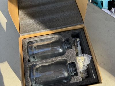 2 Pack 17oz Clear Glass Soap Dispensers with Gold Pumps — New