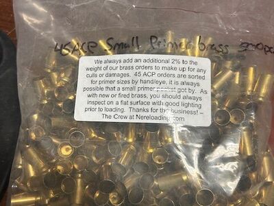 45 ACP once fired brass - 5 Pound bag - small primer