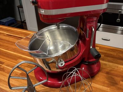 KitchenAid Red Stand Mixer with Bowl Lift and Attachments
