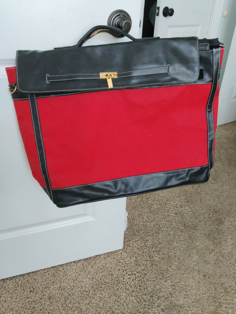 Red and black over night bag