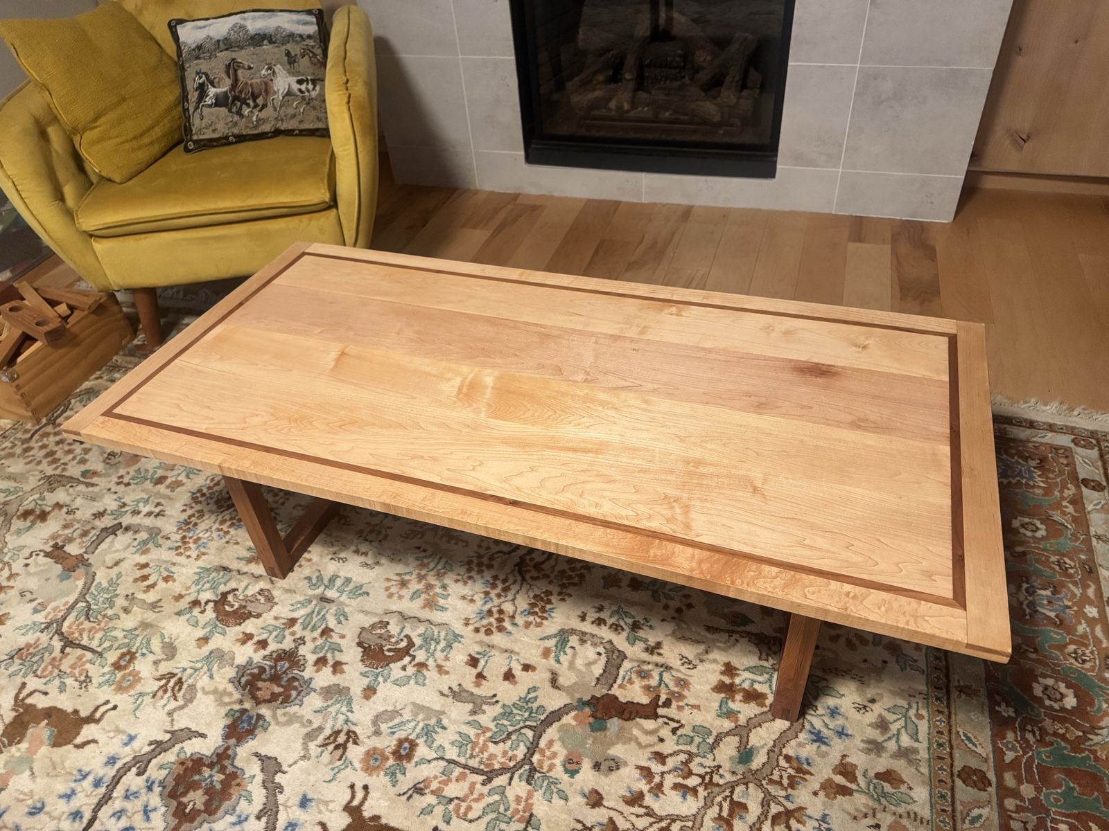 Solid Maple and Cherry Coffee Table 