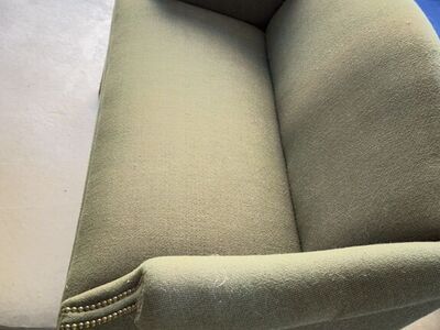 Green Upholstered Accent Chair w/ Nailhead Trim