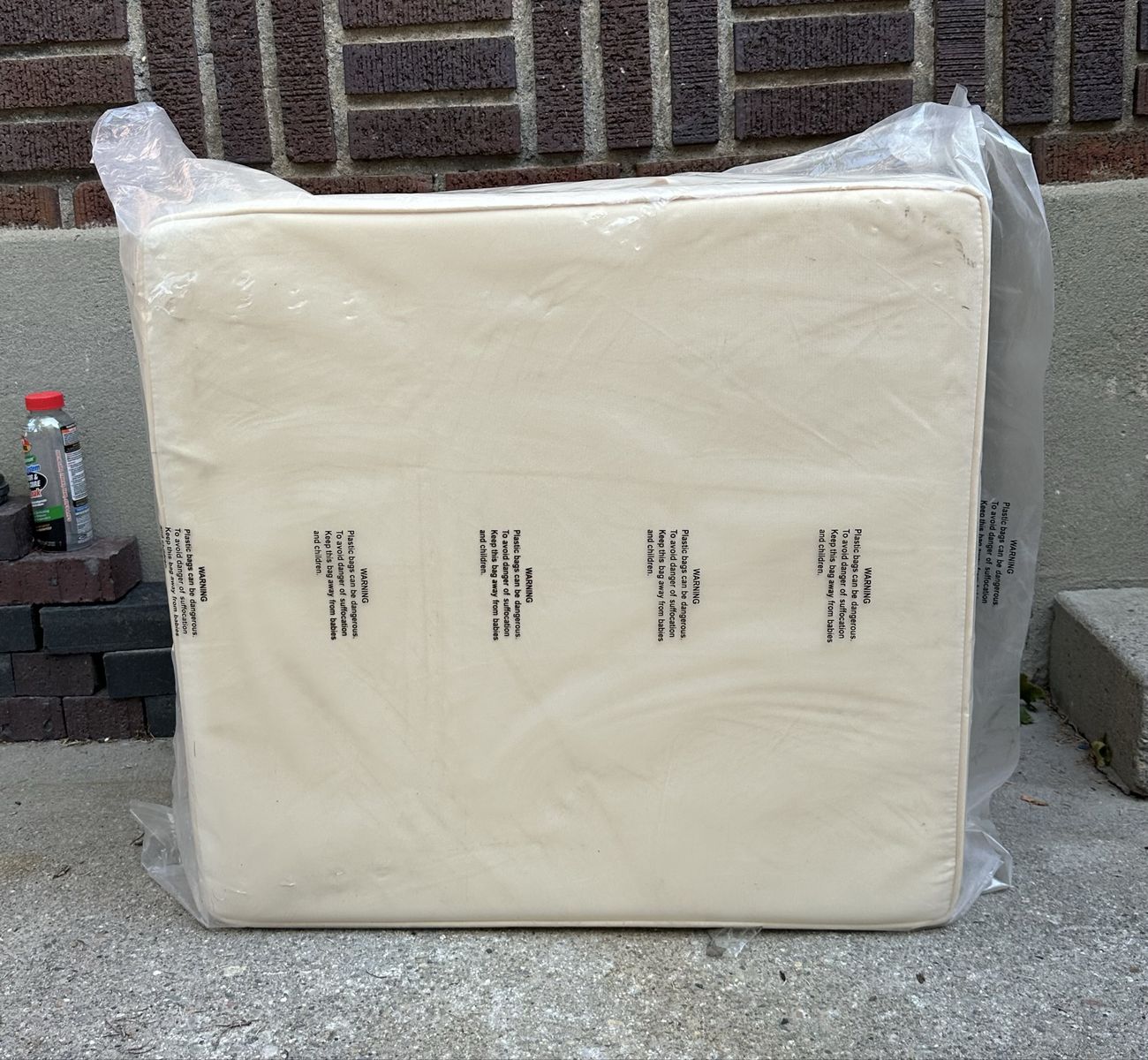 Set of 3 Custom Outdoor Patio Seat Cushions (27.5" x 25.5" x 3.5") – New in Plastic