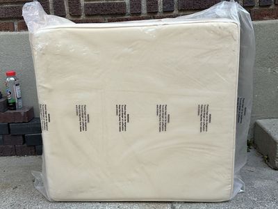 Set of 3 Custom Outdoor Patio Seat Cushions (27.5" x 25.5" x 3.5") – New in Plastic