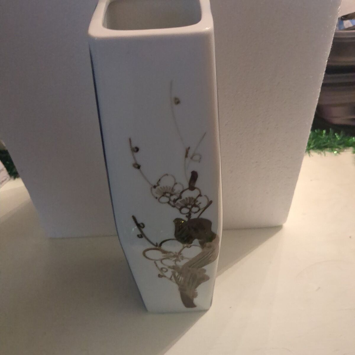 Vintage Enesco 4 sided vase