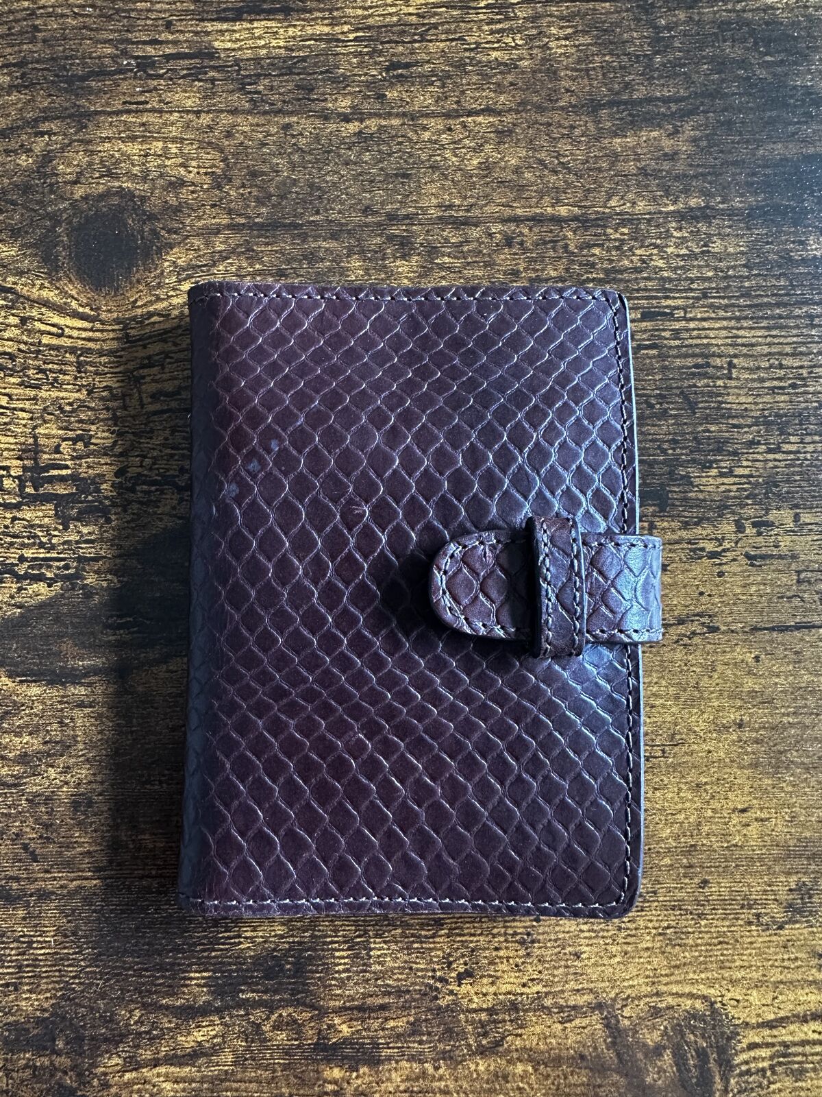 Like-new The Tannery Manila leather passport holder — (choco brown)