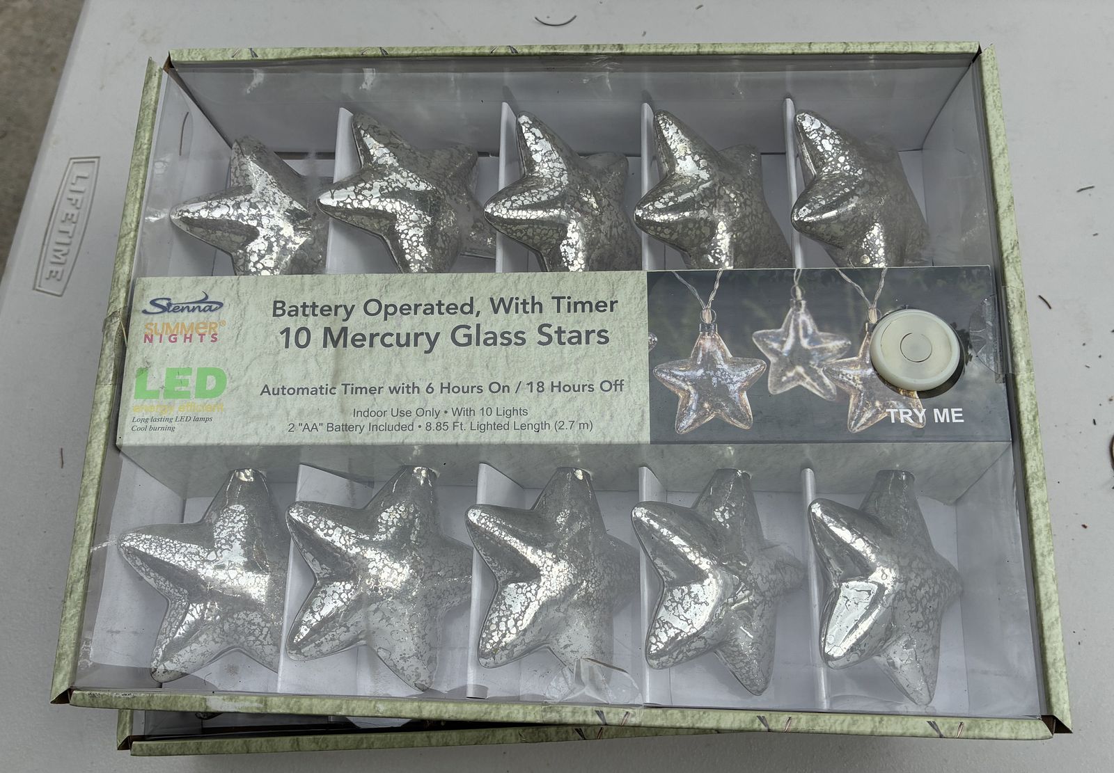 Mercury Glass star string lights