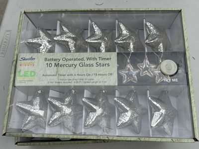 Mercury Glass star string lights