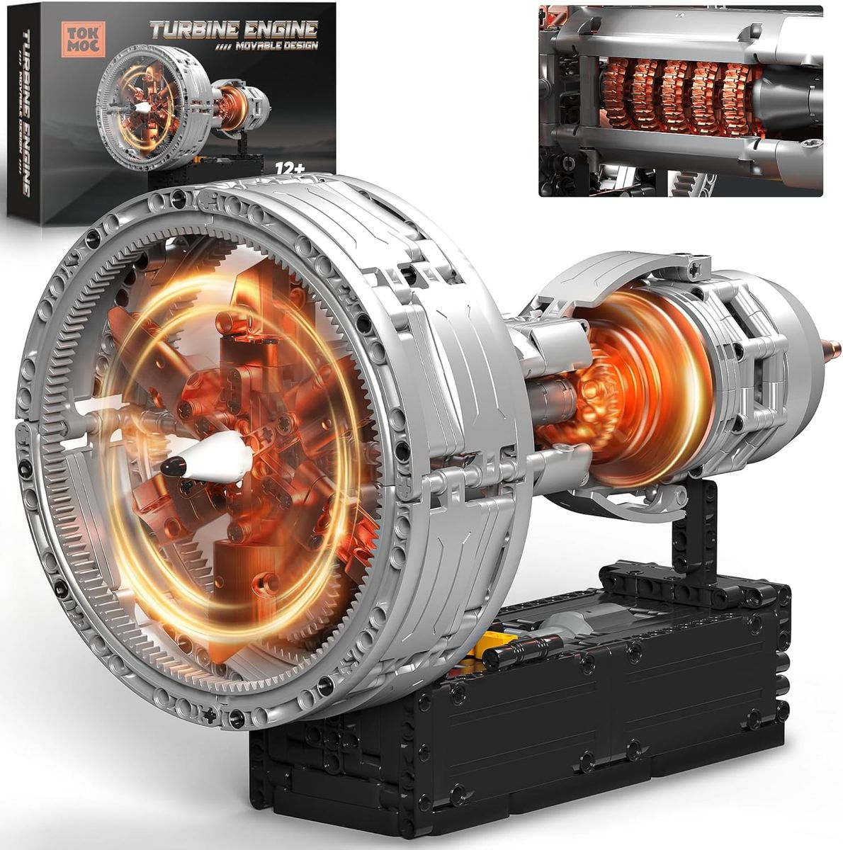 NEW Motorized Turbofan Engine Building Blocks, Realistic Aircraft Engine Building Set, Jet Engine Replica with Motor, 808 PCS