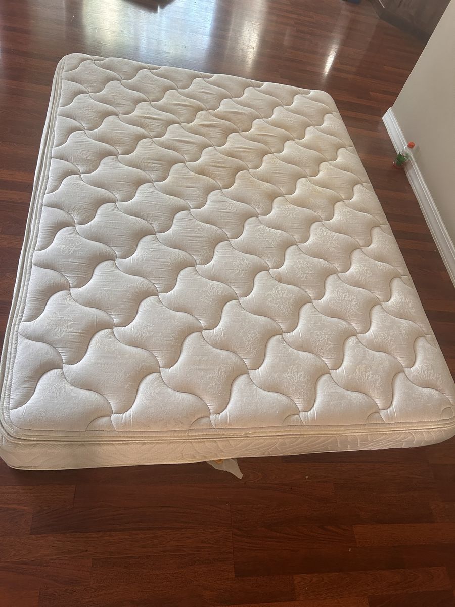 Used Queen Size Mattress - Fair Condition, Minor Stains & Tear