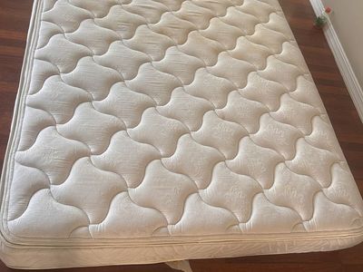 Used Queen Size Mattress - Fair Condition, Minor Stains & Tear