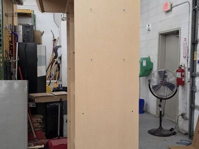 Large Wooden Display Shelf / Bookcase - Multiple Shelves, Light-colored Wood