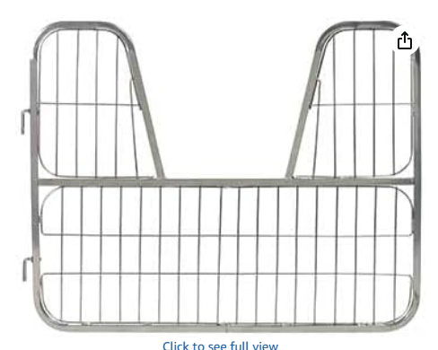 Small Metal Stall Gate with Yoke, Powder-Coated Steel,