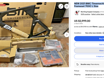 NEW 2021 BMC Timemachine TM01 Disc Team FRS Frameset 700C L Size