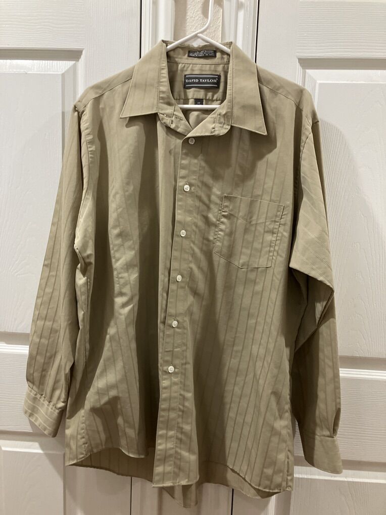Light Brown Pinstripe David Taylor Dress Shirt