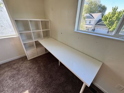 IKEA Corner Desk / Workstation w/ Shelving – White – Excellent Storage