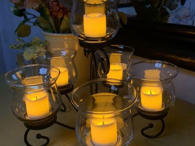 Table Candelabra With 6 Votive Holders.