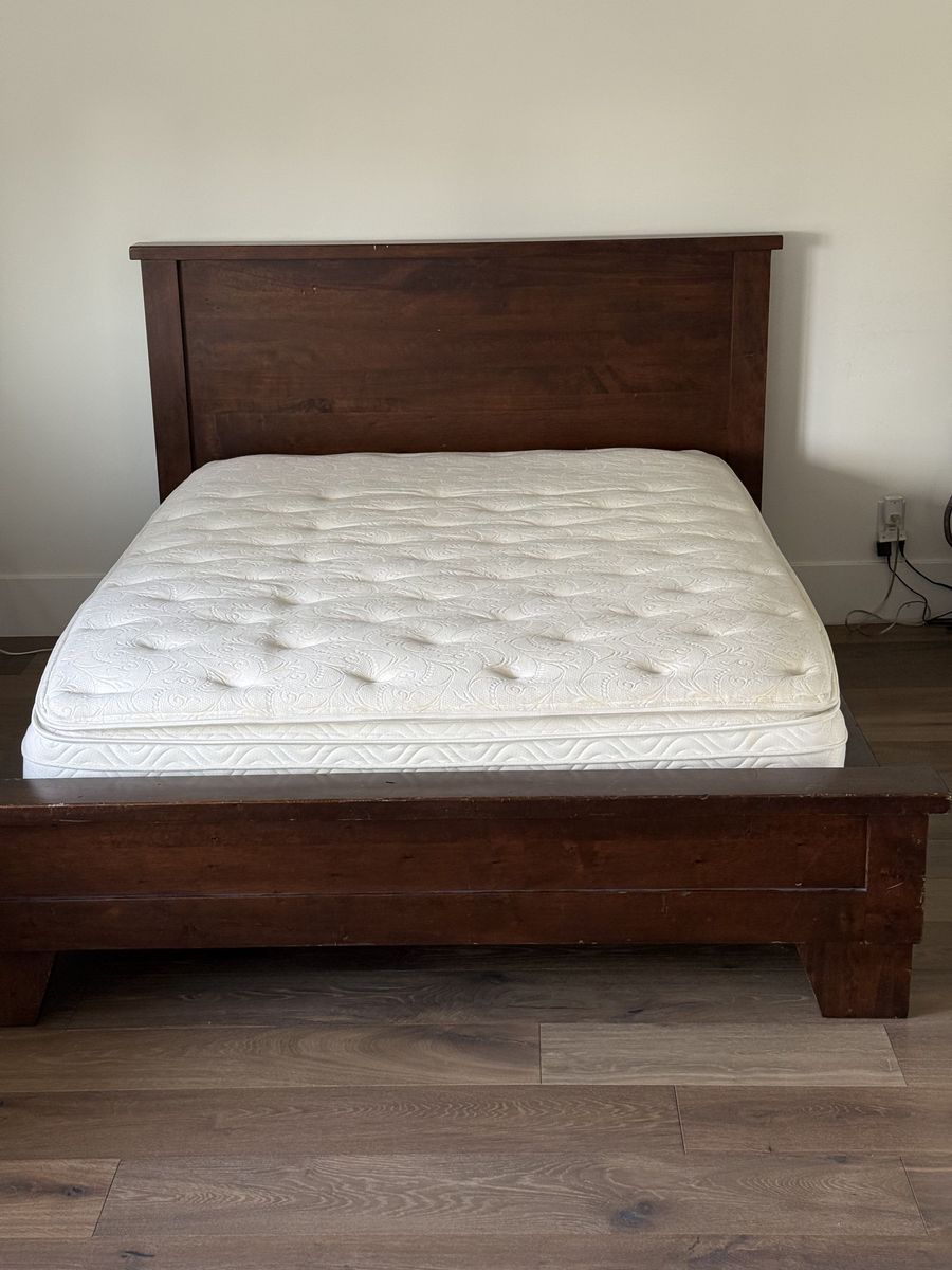 Pottery barn queen bed & mattress