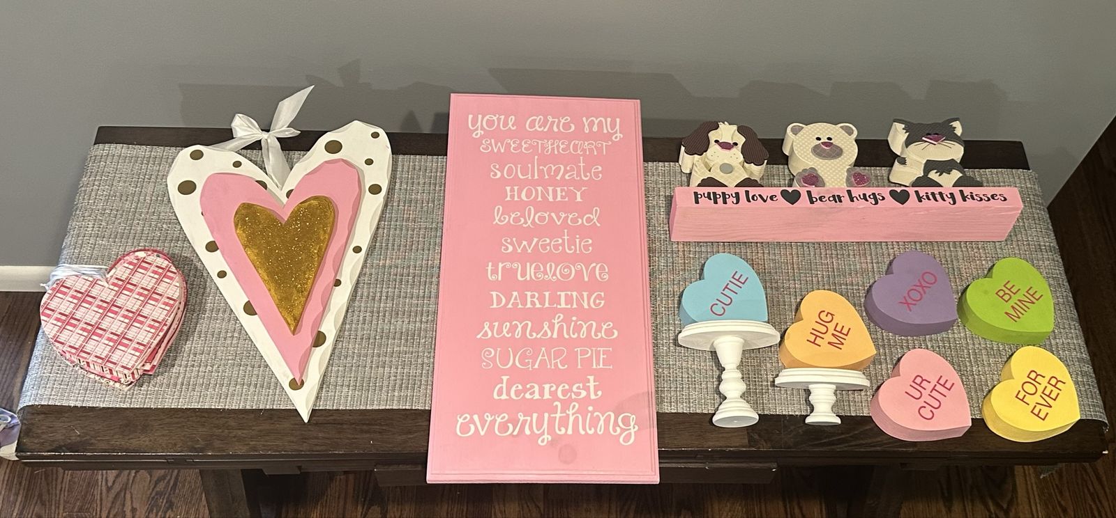 Valentine's Day wood decor lot sale