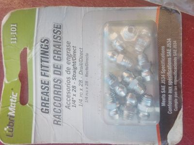 grease fittings 1/4" 28 thread