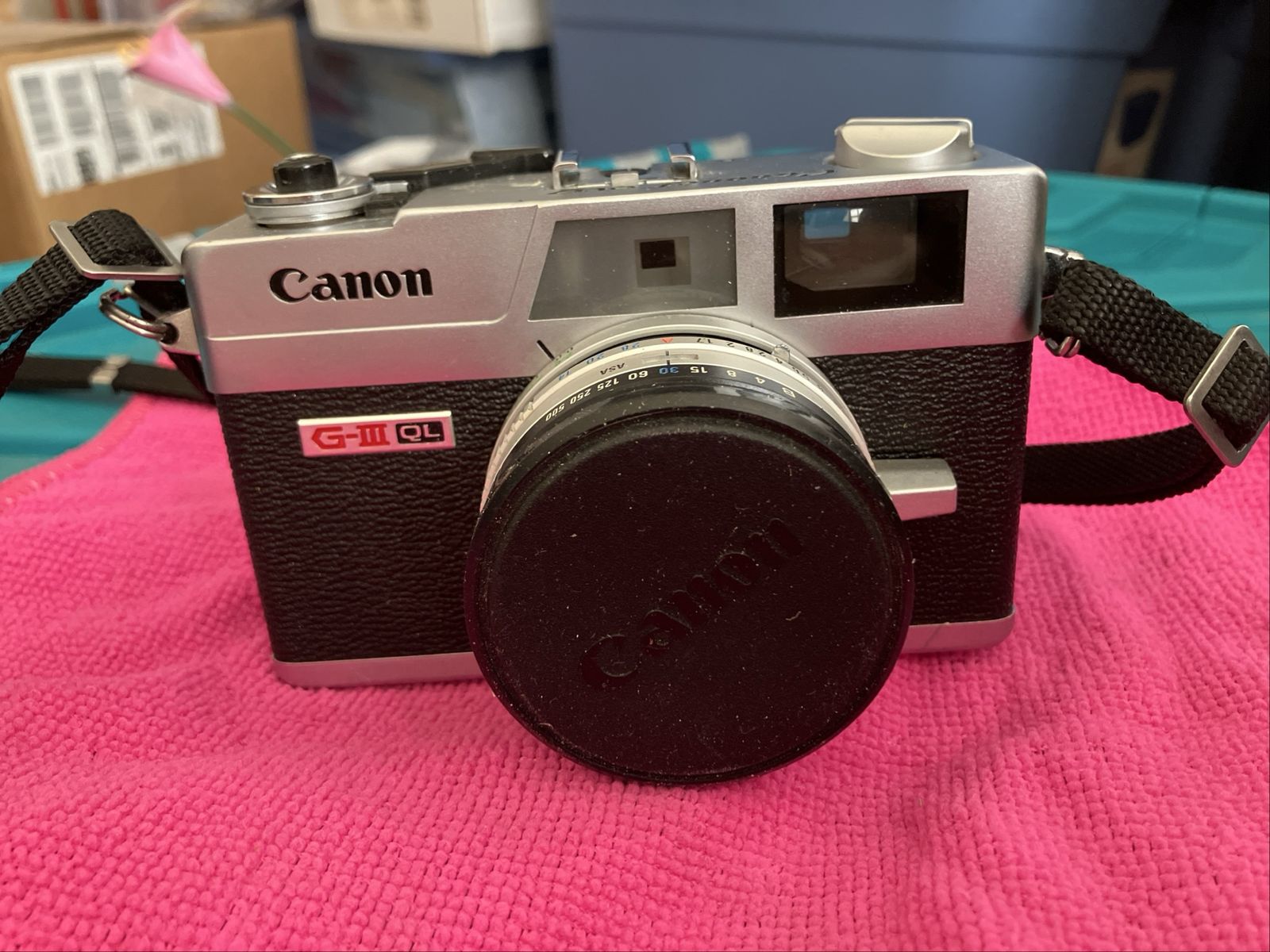 Canon Canonet QL17 G-III 35mm Rangefinder Film Camera with Lens Cap and Strap