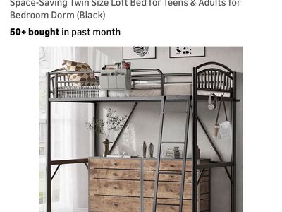 Twin Metal Loft Bed (New - still in box)