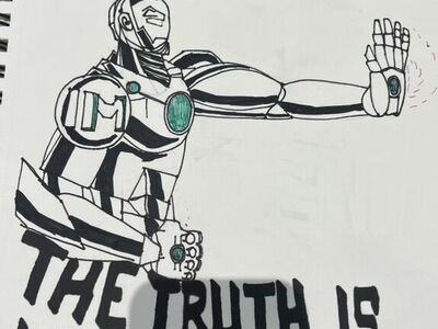 Custom Iron Man Inked Drawing