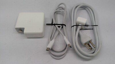 Apple 96 W USB-C Power Adapter with Power Cable & USB-C to USB-C Charge Cable - White