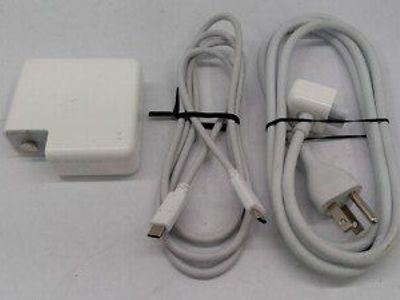 Apple 96 W USB-C Power Adapter with Power Cable & USB-C to USB-C Charge Cable - White